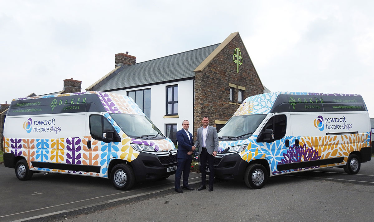 BAKER ESTATES GENEROUSLY SUPPORTS ROWCROFT HOSPICE RETAIL VANS