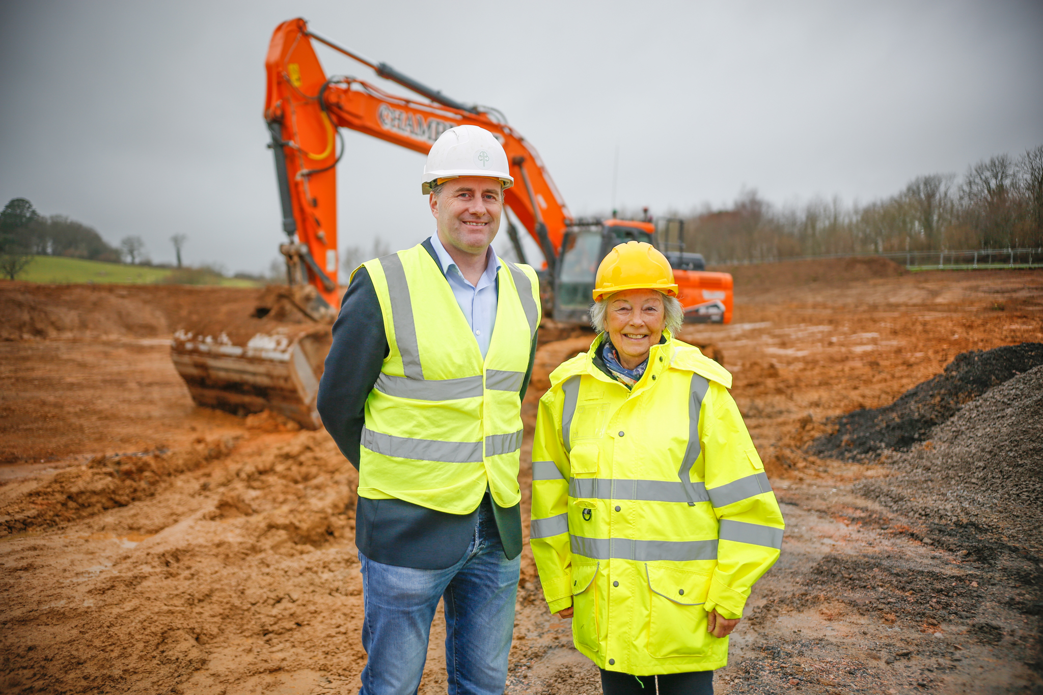 Leader of South Hams District Council helps Baker Estates launch  construction at Sawmills development in Dartington